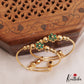 Pretty Gold-Tone Floral Adjustable Kada B511 (Set Of 2)