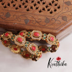Beautiful CZ Antique Coral Bangles B290 (Set of 2 Bangles)