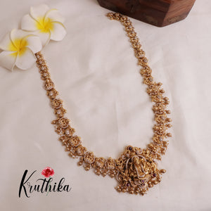 Gorgeous Lakshmi Haaram with Golden Beads LH1871