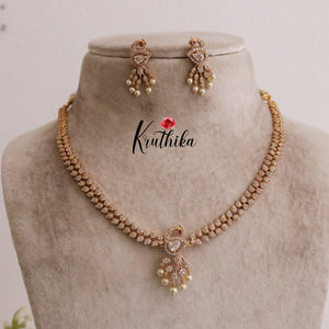Beautiful AD Peacock Design Necklace with Changeable Stones NC2010