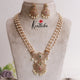 Elegant Three Layer Pearls Haaram with AD peacock pendant LH1890