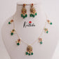 Beautiful Kemp Peacock Invisible Chain with Green Beads Drops NC2302