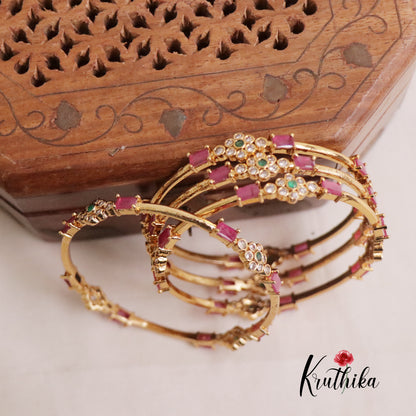 Gorgeous CZ Multi Stone Bangles B232 (Set of 4 Bangles)