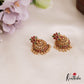 Elegant Antique Floral Motifs Jhumka With Golden Bead Drops E970 (Available In 2 Colors)