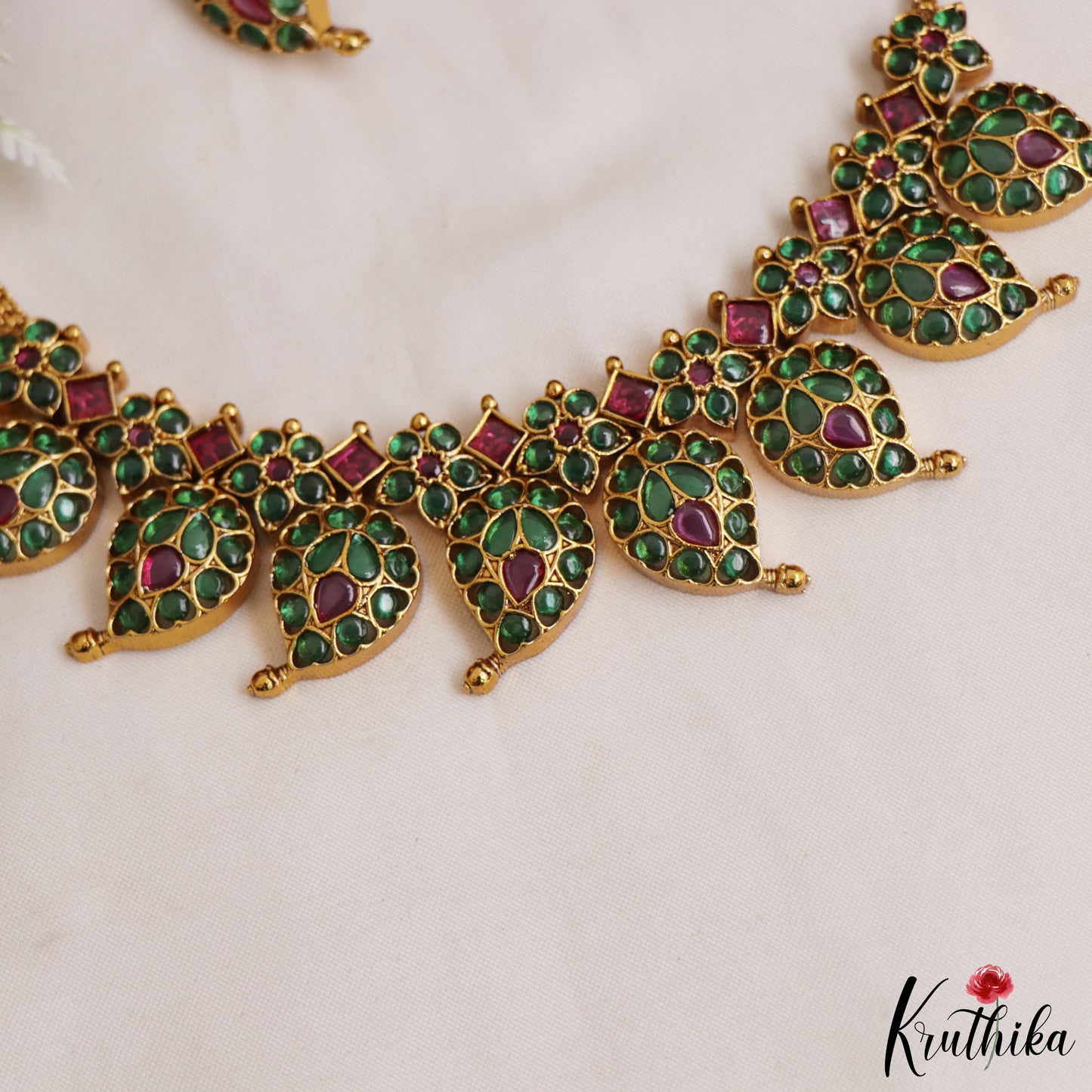 Classic Mango Motifs Jadau Necklace NC2969. (Available In 2 Colors)