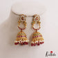 Beautiful Mango Motifs Kemp Jhumkas With Pearl Bead Drops E1104 (Available In 2 Colors)