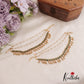 Stunning Kemp Geometric With Gold Bead Drops Triple Layered Earchains EC181