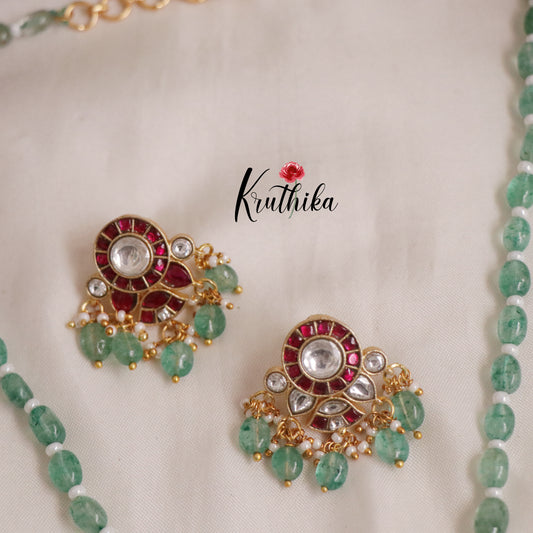 Beautiful Onxy Beads with Jadau Pendant Necklace NC2216