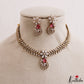Elegant Floral Leaf Motifs CZ Victorian Choker NC3279 (Available In 2 Colors)