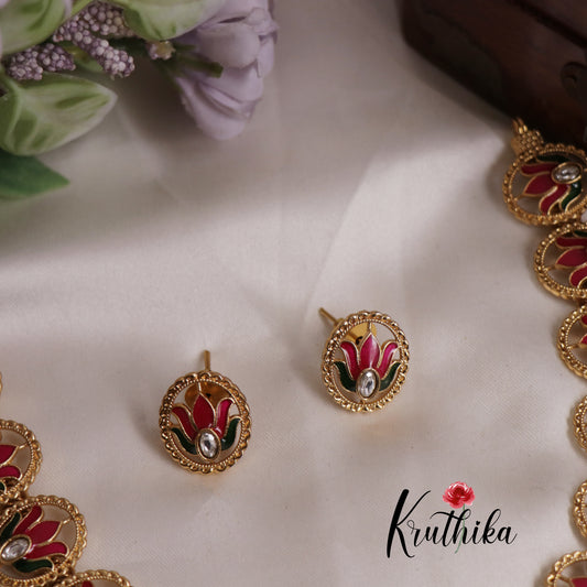 Classic Flourish Lotus Jadau Necklace NC2541