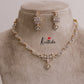 Beautiful Sparkling American Diamonds Gold Finish Necklace Set NC2062