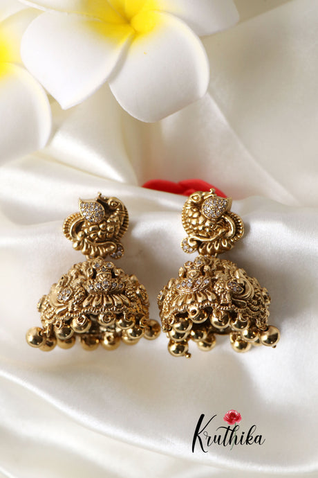 Peacock Lakshmi Jhumkas E331