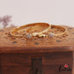 Elegant Gold-Tone Tortoise Motifs Openable Kada B512 (Set Of 2)