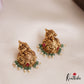 Traditional Antique Lakshmi Motifs Jhumka With Bead Drops E966 (Available In 4 Colors)