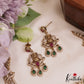 Beautiful Sparkling Lakshmi Teardrop Motifs Gold-Tone AD Necklace NC2786