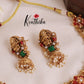 Elegant Temple Lakshmi Necklace with Pastel Green Beads Nc1985