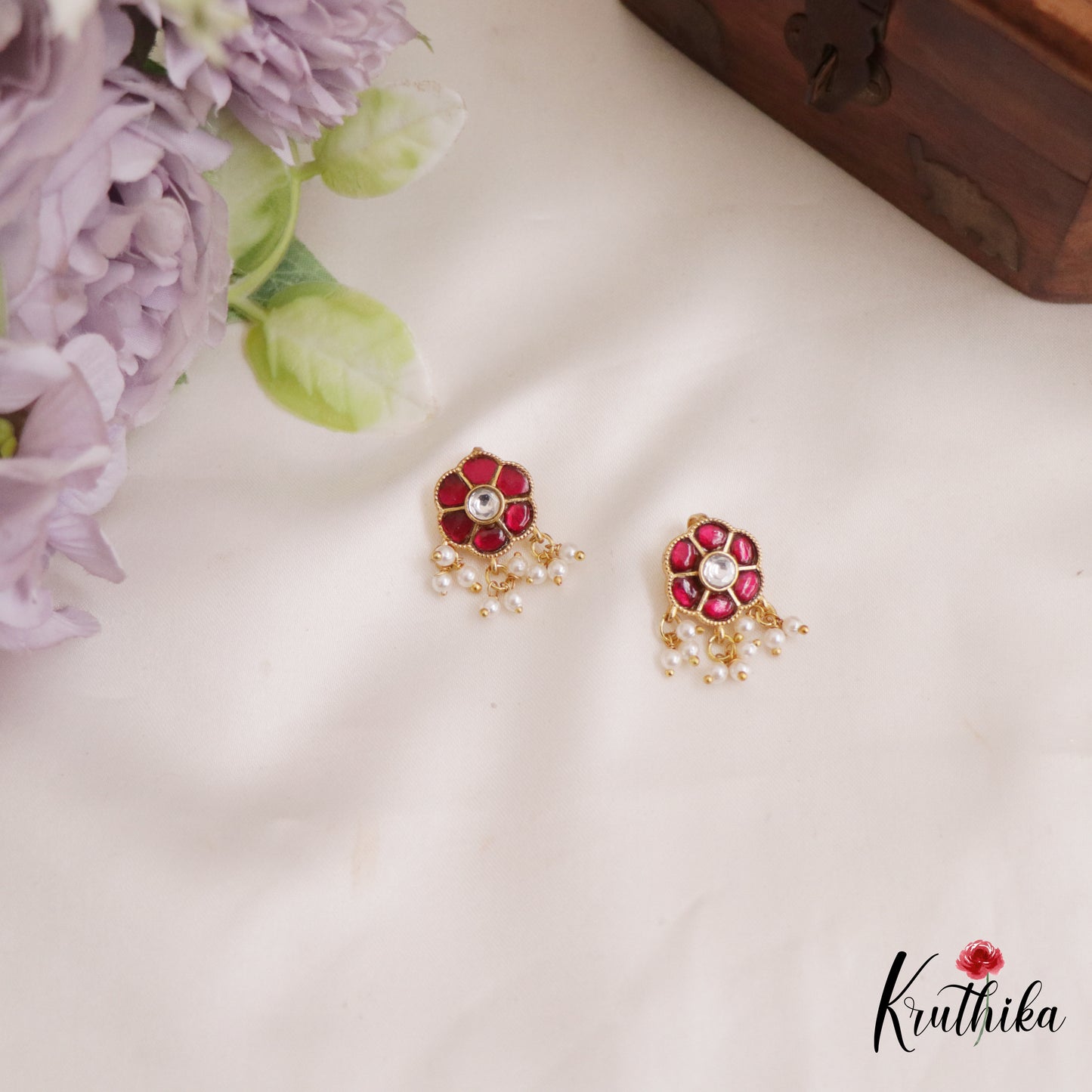 Trendy Kemp Floral Motifs Earcuffs | Upper Earrings | Bugadi Earrings E1027 (Available In 3 Colors)