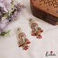 Stunning Lord Ganesha Motifs Chandelier Earrings With Pearl Bead Drops E1091 (Available In 2 Colors)