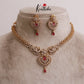 Trendy Sparkling American Diamonds Gold Finish Necklace Set NC2063
