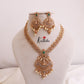 Best selling Antique finish Emerald CZ Lakshmi Devi peacock necklace NC822