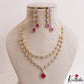 Stunning Floral Teardrop Motifs CZ Victorian Necklace NC3156 (Available In 2 Colors)
