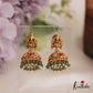 Traditional Antique Lakshmi Motifs Jhumka With Bead Drops E966 (Available In 4 Colors)