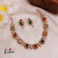Simple CZ Navaratna uncut stones necklace NC1886