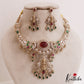 Beautiful Sparkling Lakshmi Teardrop Motifs Gold-Tone AD Necklace NC2786