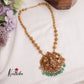 Budget Friendly Simple Lakshmi Pendant Necklace with Green Beads Drops NC2298