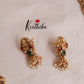 Elegant Temple Lakshmi Haaram with Pastel Green Beads LH1870