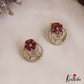 Simple CZ Floral Stud Earrings With Interchangeable Stones E1105