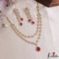 Stunning Floral Teardrop Motifs CZ Victorian Necklace NC3156 (Available In 2 Colors)