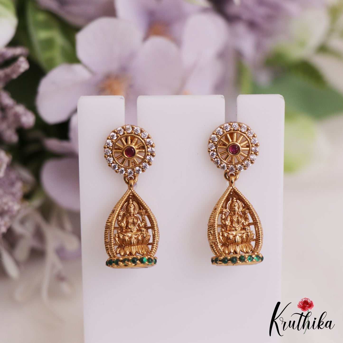 Beautiful Antique Lakshmi Motifs Jhumka E1006