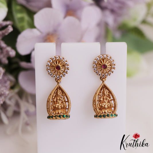 Beautiful Antique Lakshmi Motifs Jhumka E1006