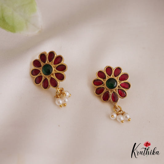 Pretty Kemp Floral Motifs Earcuffs | Upper Earrings | Bugadi Earrings E1028 (Available In 3 Colors)