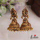 Gorgeous Antique Peacock Motifs Jhumka With Bead Drops E1004 (Available In 2 Colors)