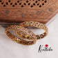 Trendy CZ Antique Leaf Motif Bangles B291 (Available in 3 Colours) (Set of 2 Bangles)