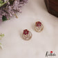 Simple CZ Floral Stud Earrings With Interchangeable Stones E1105