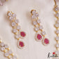 Stunning Floral Teardrop Motifs CZ Victorian Necklace NC3156 (Available In 2 Colors)
