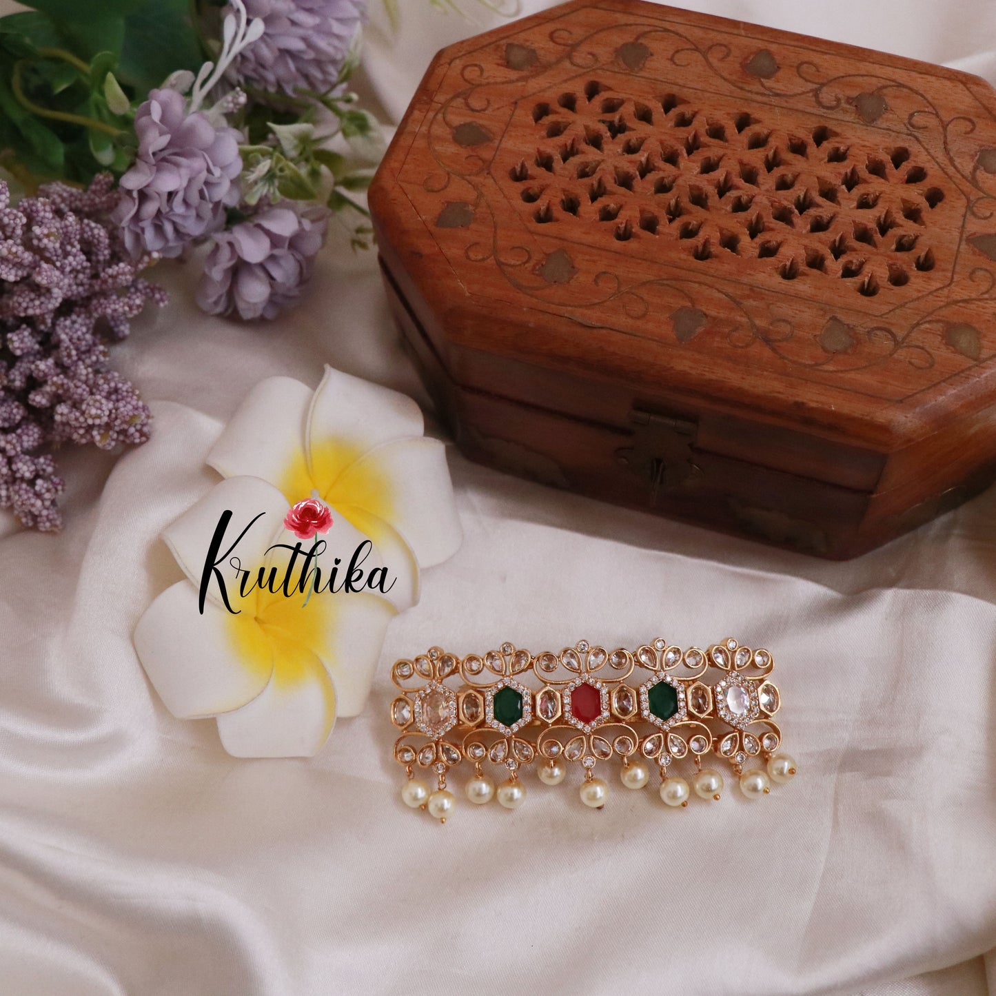 Trendy CZ Antique Hair Clip J99