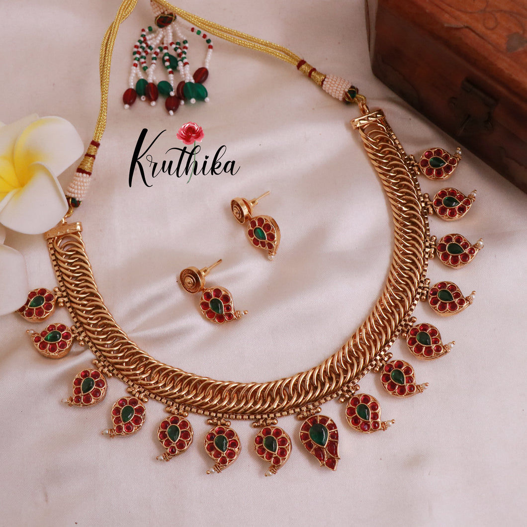Elegant Two-in-one Reversible Kempu Necklace NC1869