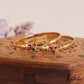 Elegant Gold-Tone Floral Openable Kada B513