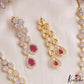 Stunning Floral Teardrop Motifs CZ Victorian Necklace NC3156 (Available In 2 Colors)