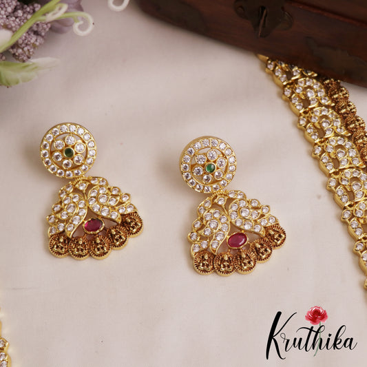 Traditional Antique Lakshmi Peacock Motifs AD Kasu Haaram LH2087