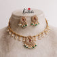 Simple Ad hasli necklace with peacock pendant & green bead drops NC2118