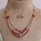 Simple Three Layer Beads & Pearls Mala Necklace NC2263 (Available in 2 Colors)