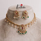 Simple Ad hasli necklace with peacock pendant & green bead drops NC2118