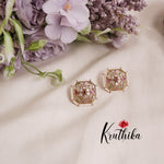 Beautiful Kemp Ear Studs with Pearl Border E641