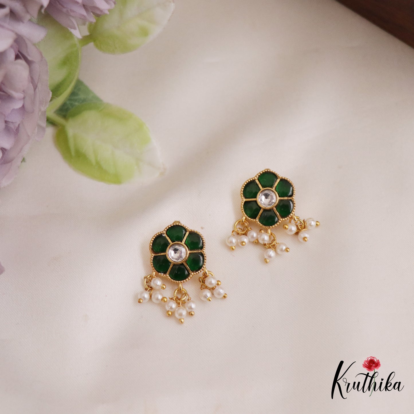 Trendy Kemp Floral Motifs Earcuffs | Upper Earrings | Bugadi Earrings E1027 (Available In 3 Colors)