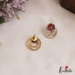 Simple CZ Floral Stud Earrings With Interchangeable Stones E1105